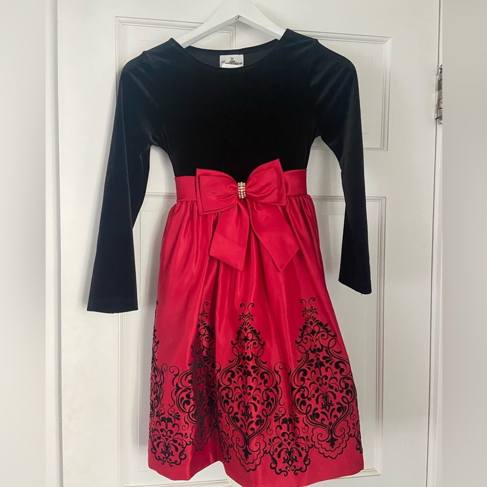 Rare Edition “Bonnie Jean” Red Satin & Velvet Dress Party - Girls Size 10